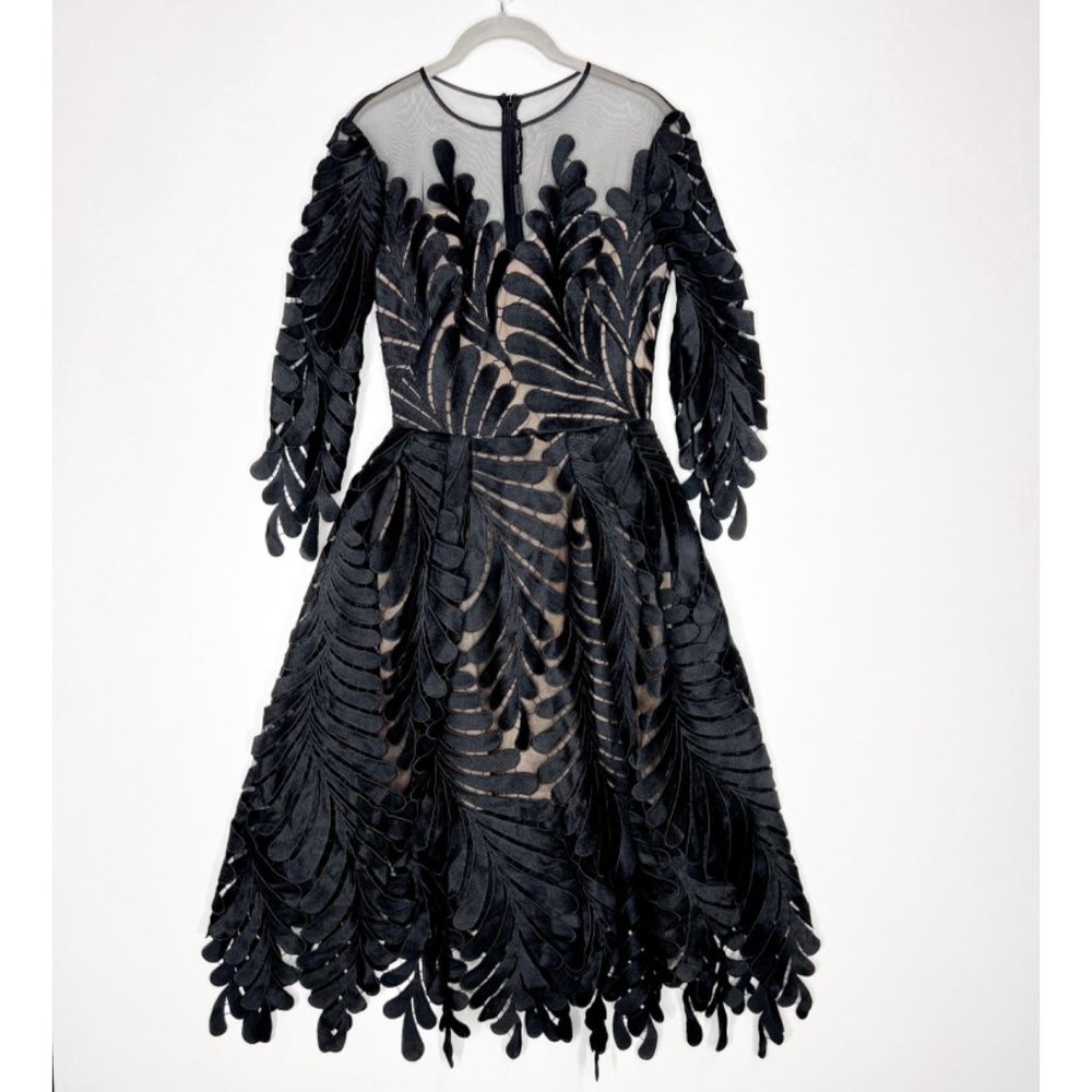 NWT BHLDN x Isabel Garcia Black Katla Appliqué Dress - Size Small